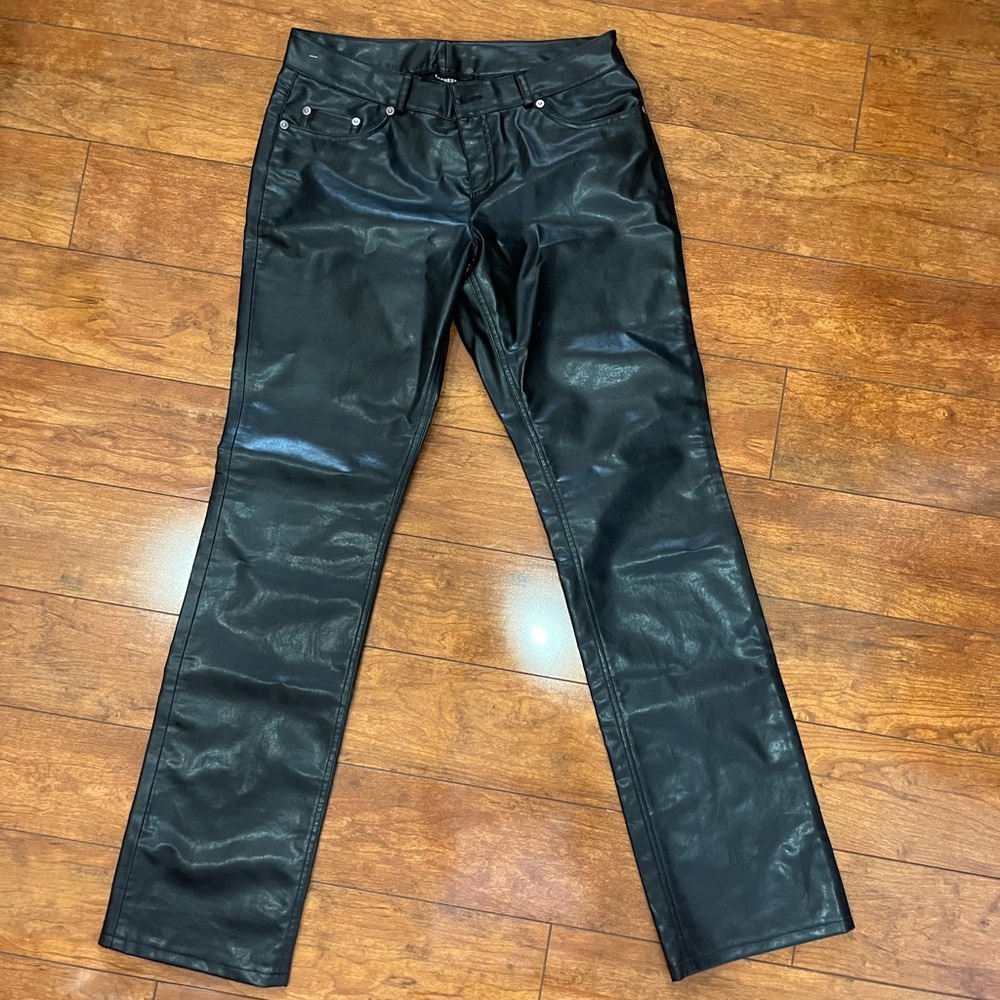Express black leather pants